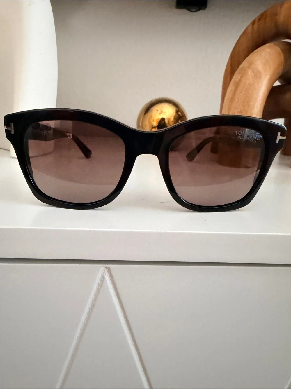 NEW Tom Ford Lauren-02 TF614 01H Polarized Sunglasses Black 52mm Full Set